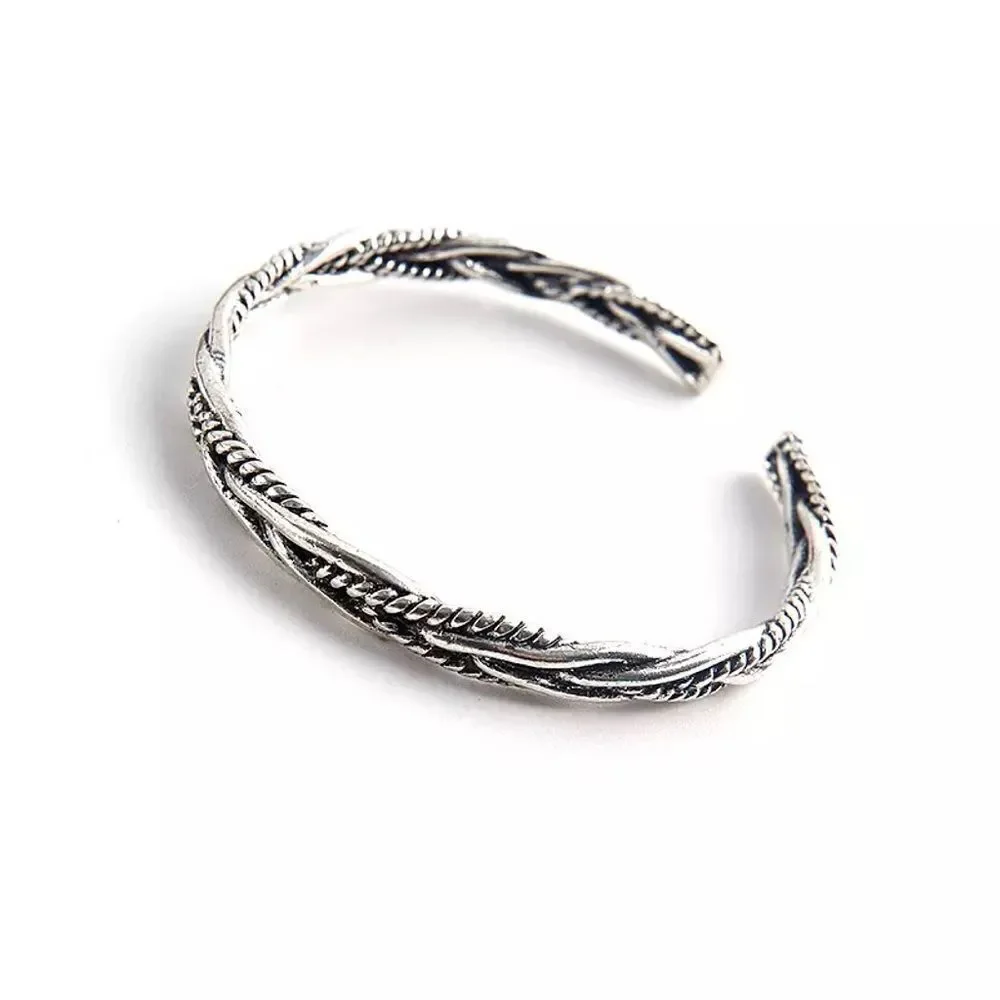 💎151💎HOST PICK! 925 Sterling Silver Vintage Style Pattern Cuff Bangle Bracelet
